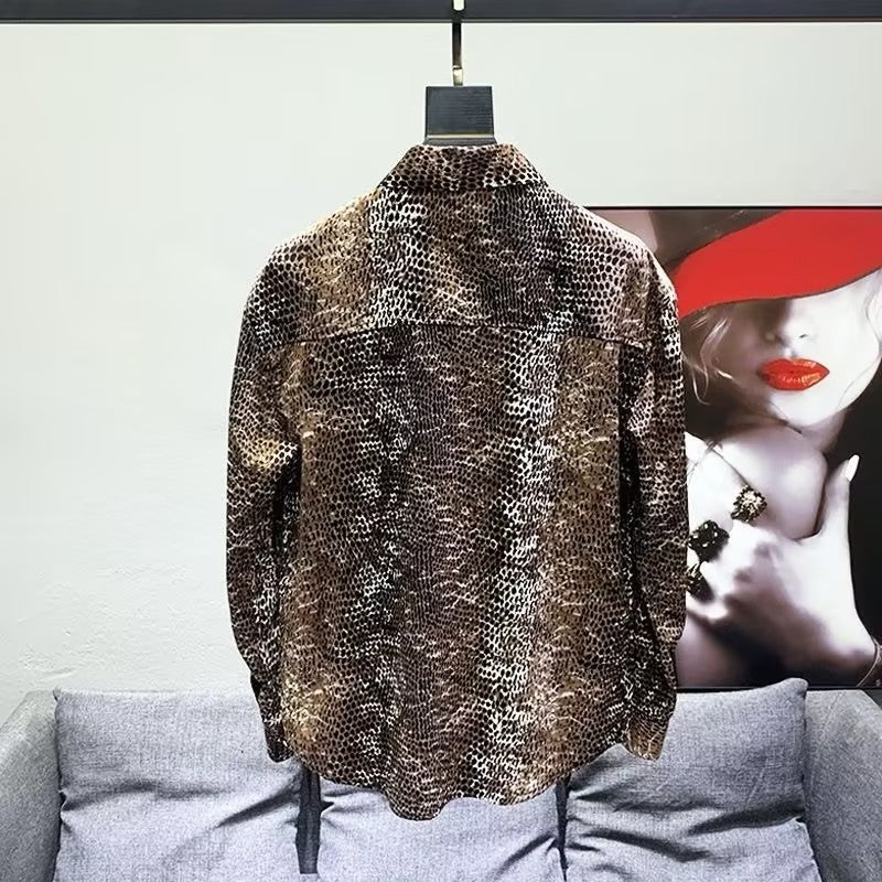 Men's snakeskin trendy shirt