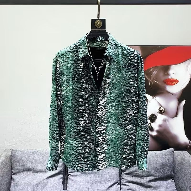 Men's snakeskin trendy shirt