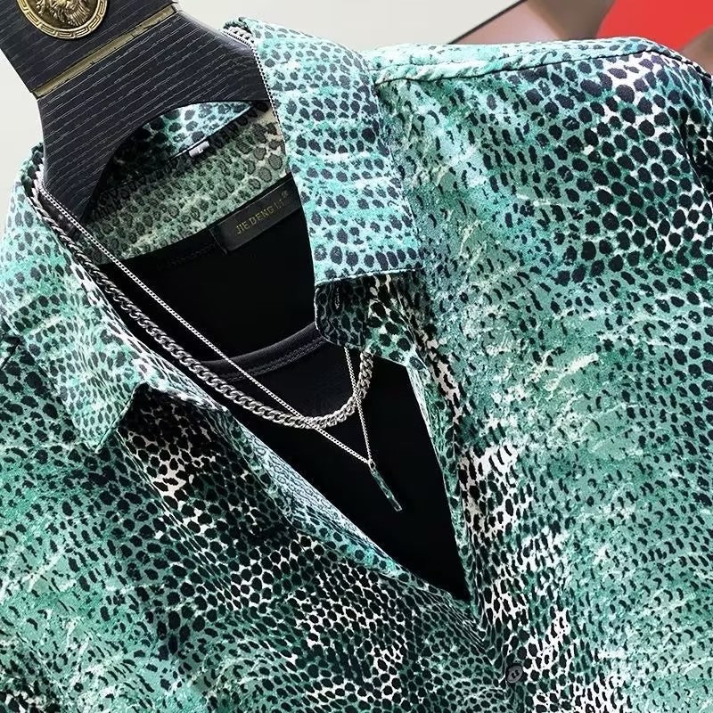 Men's snakeskin trendy shirt