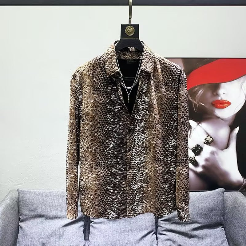 Men's snakeskin trendy shirt