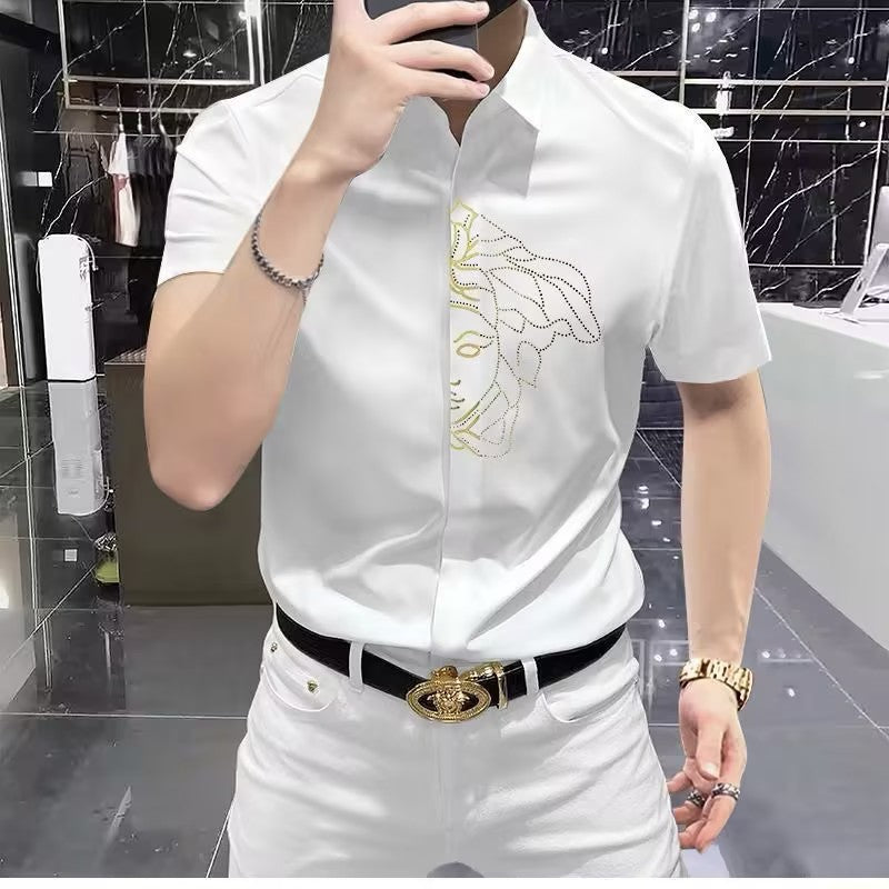 Men's Rhinestone Business Shirt