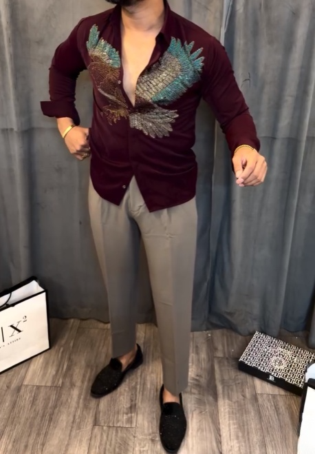 Men's Rhinestone Casual Shirt