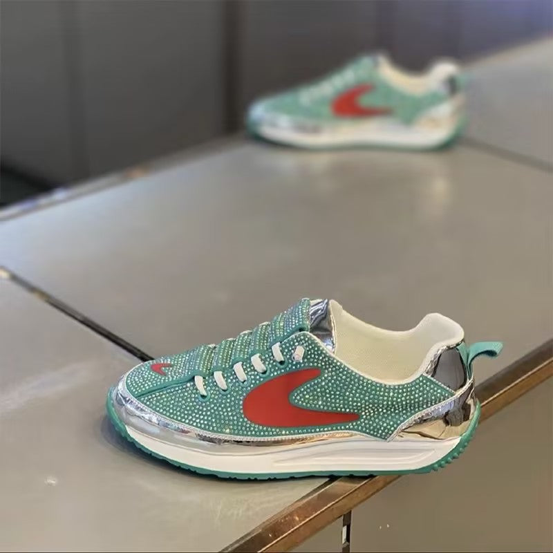 Men's full rhinestone slip-on shoes