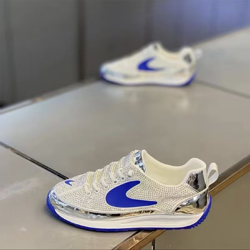 Men's full rhinestone slip-on shoes