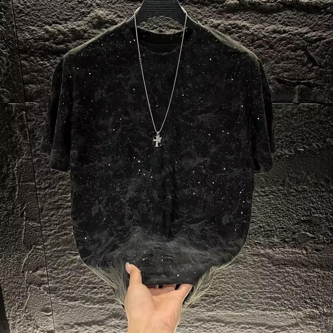 Men's sequined textured T-shirt