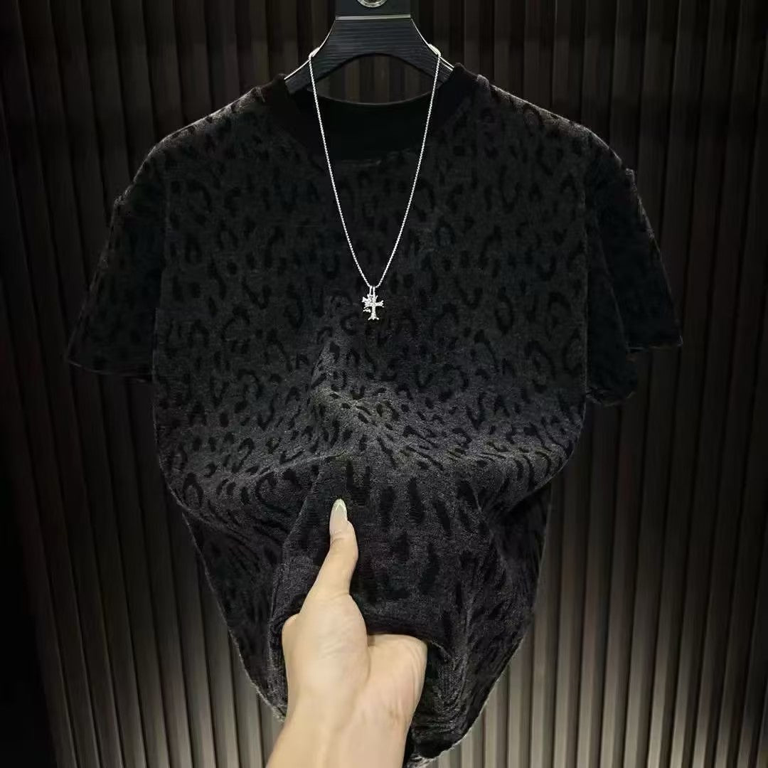 Men's Leopard Print Thick T-Shirt