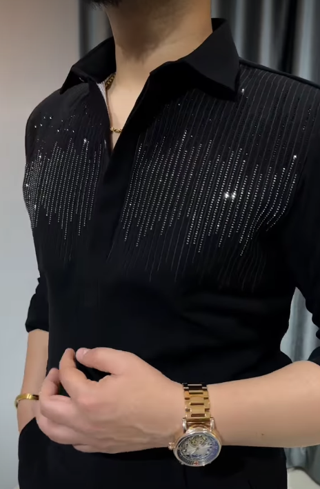 Men's Comfortable Rhinestone Shirt