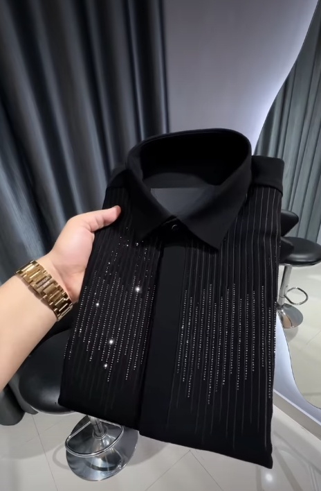 Men's Comfortable Rhinestone Shirt