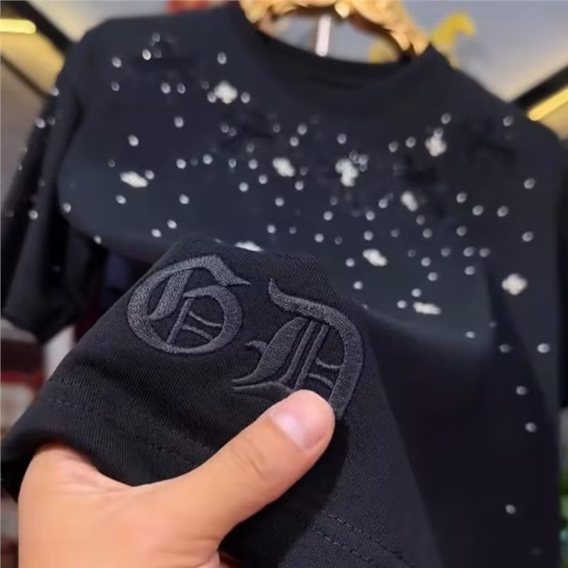 Men's cross rhinestone T-shirt