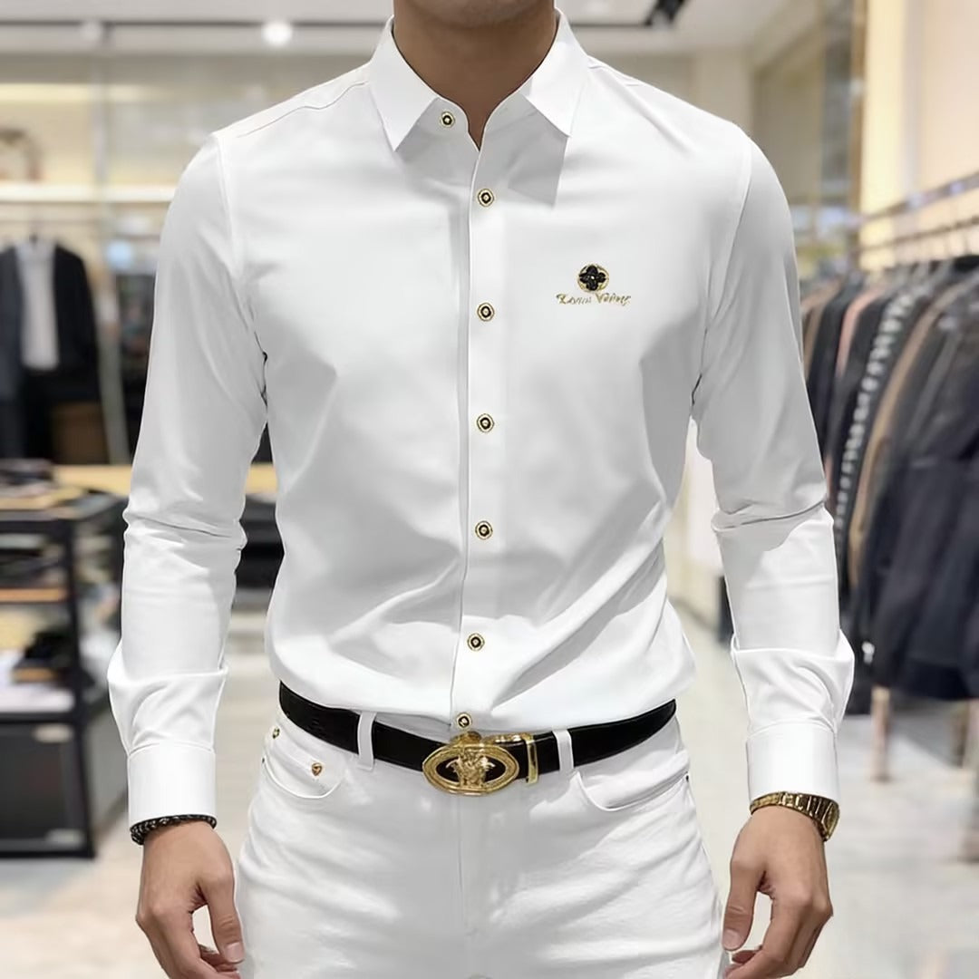Men's wrinkle-free textured shirt