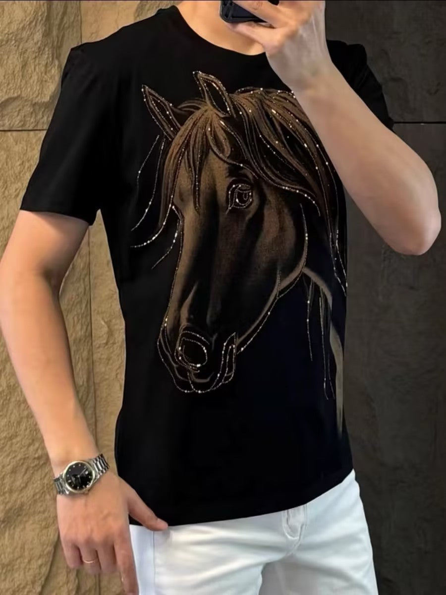 Men's Horse Sequin T-shirt
