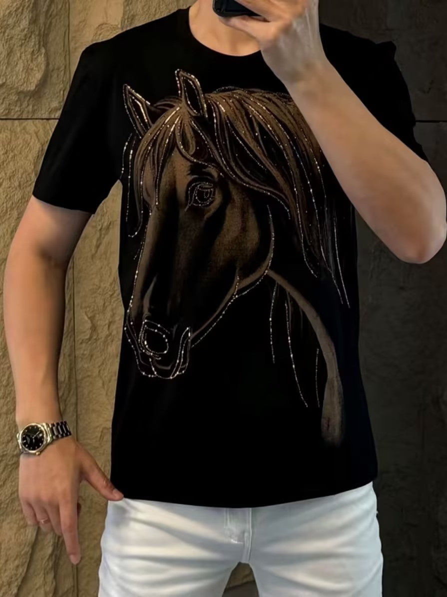 Men's Horse Sequin T-shirt