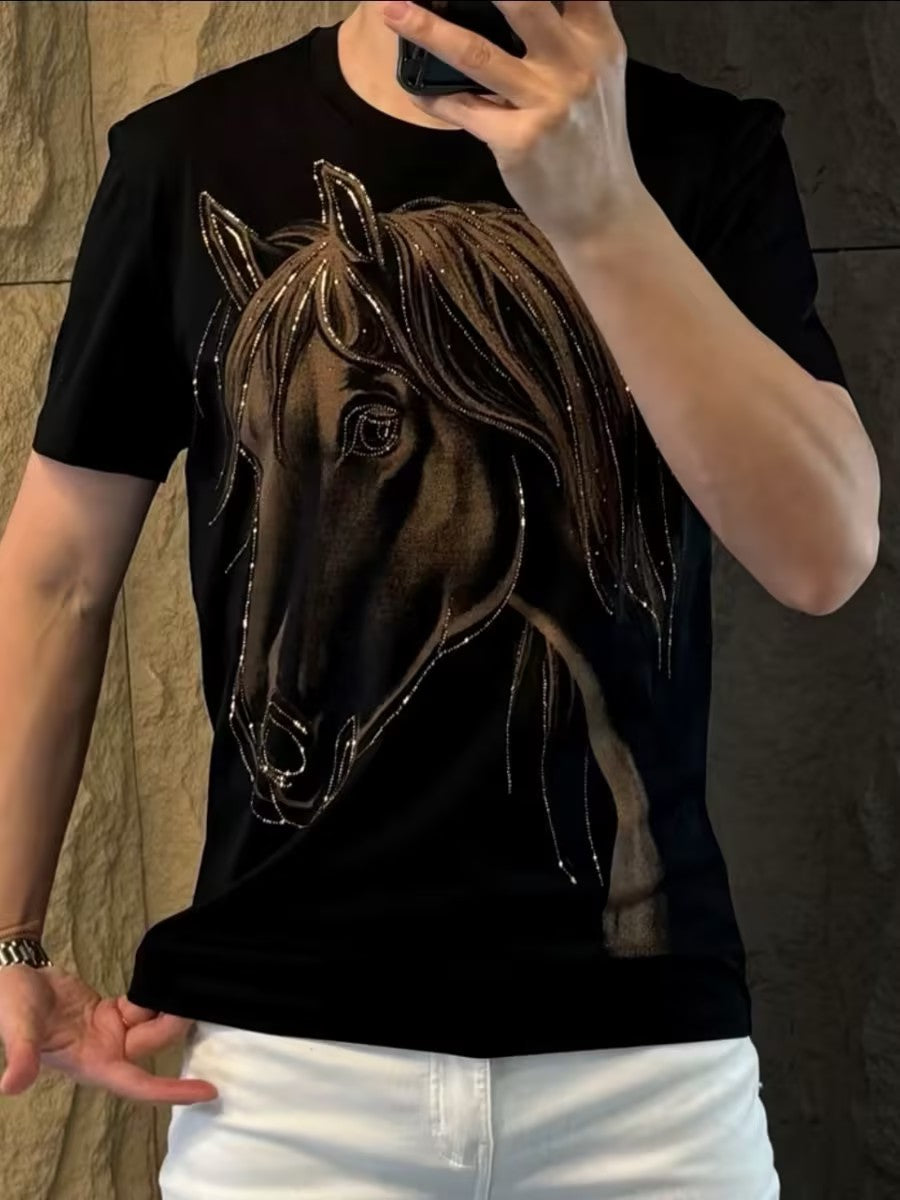 Men's Horse Sequin T-shirt