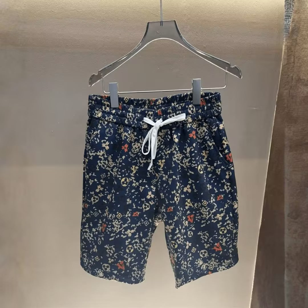 Men's Casual Printed Short-Sleeve and Shorts Set