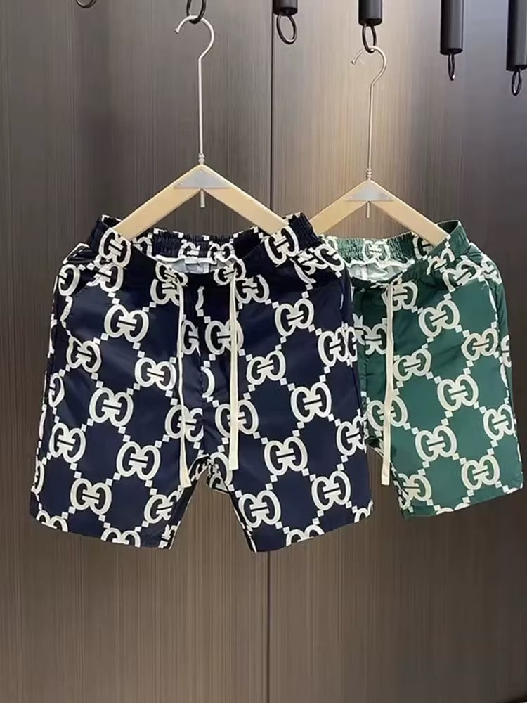 Men's letter print breathable shorts