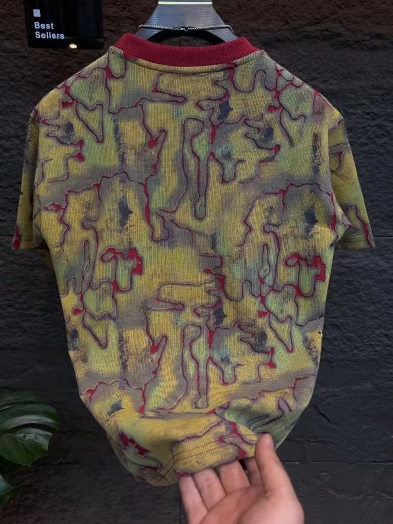 Men's camouflage geometric T-shirt