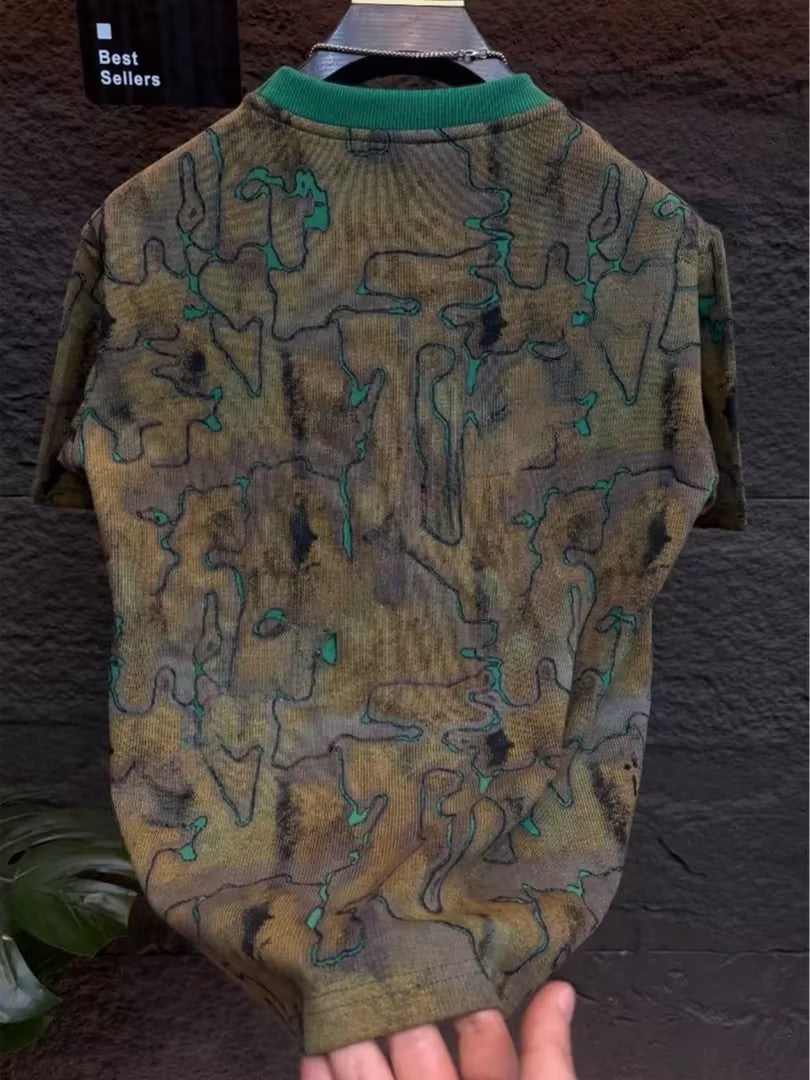 Men's camouflage geometric T-shirt