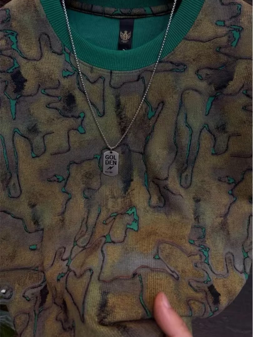 Men's camouflage geometric T-shirt