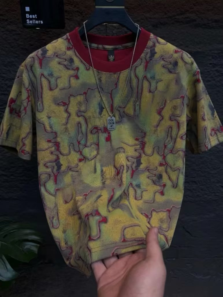 Men's camouflage geometric T-shirt