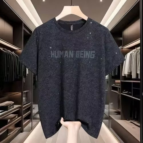 Men's Summer Camouflage Rhinestone T-shirt