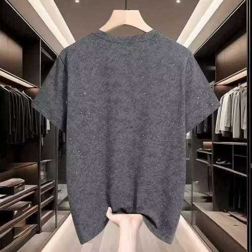 Men's Summer Camouflage Rhinestone T-shirt
