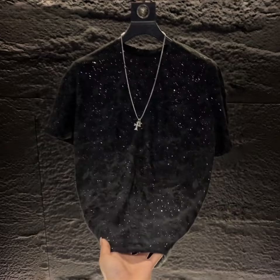 Men's Luxury Printed Rhinestone T-shirt