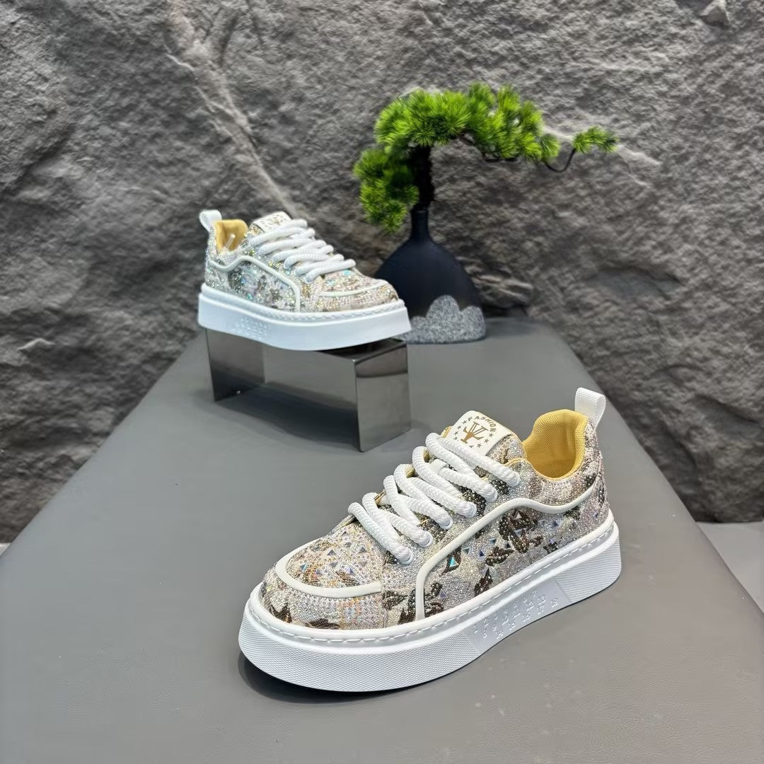 Men's sequined casual lace-up shoes