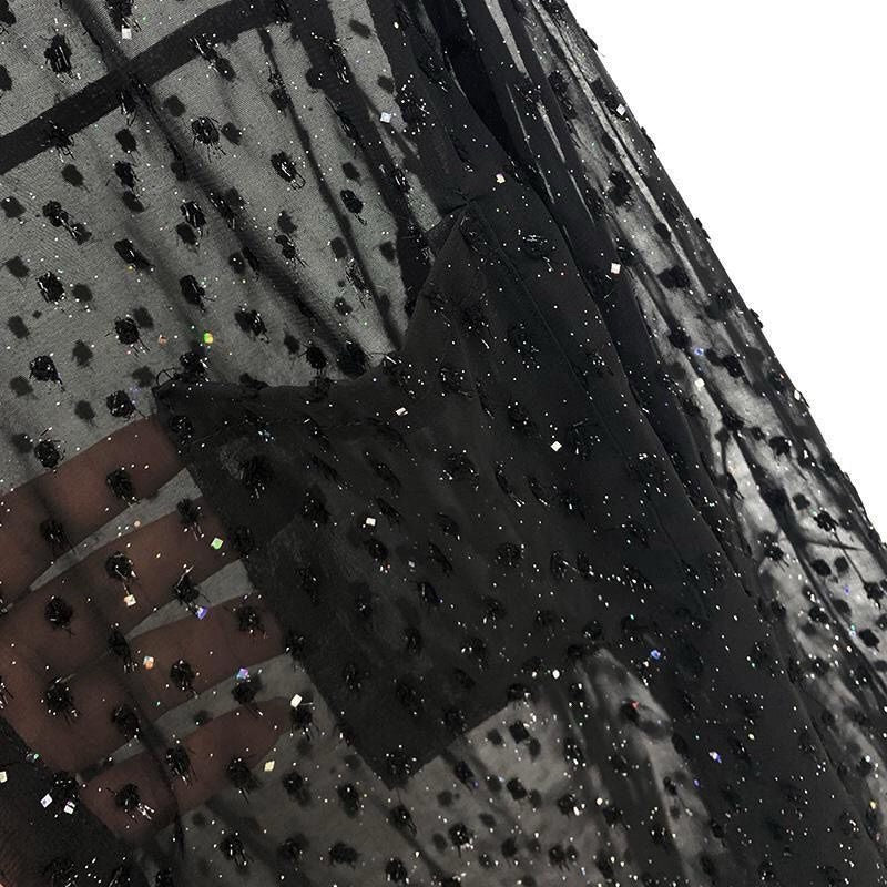 Men's sequined cutout see-through shirt