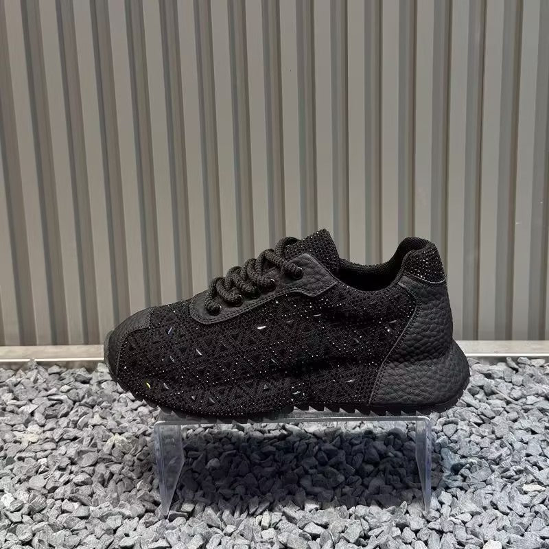 Men's Black rhinestone sneakers
