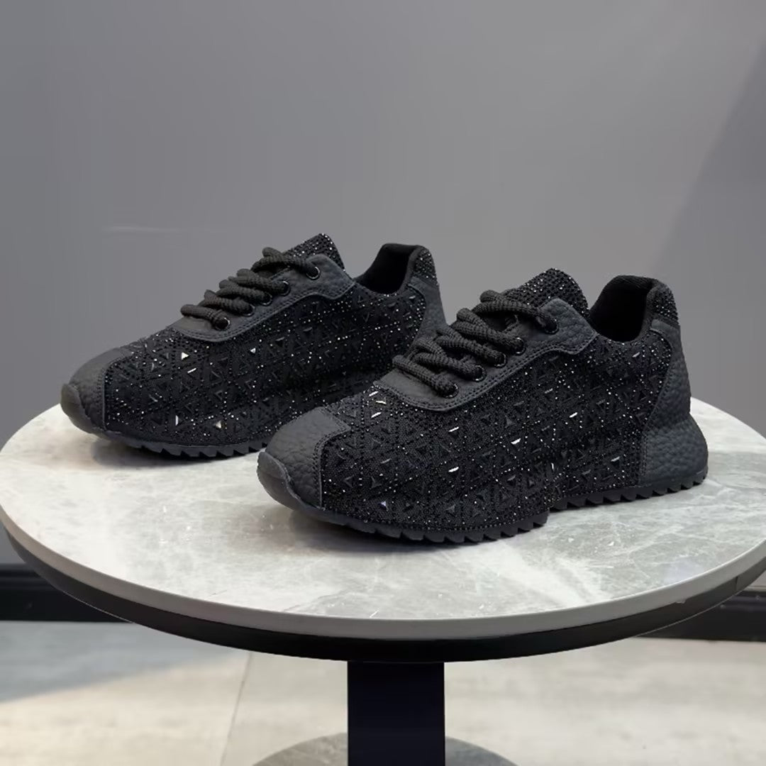 Men's Black rhinestone sneakers