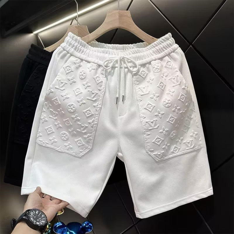 Men's textured embossed shorts