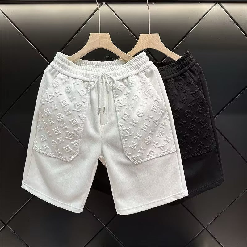 Men's textured embossed shorts