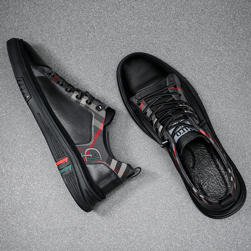 Men's casual plaid slip-on shoes