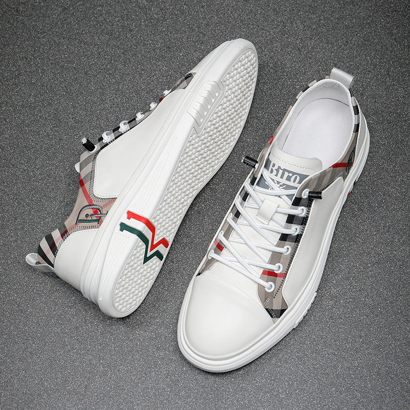 Men's casual plaid slip-on shoes
