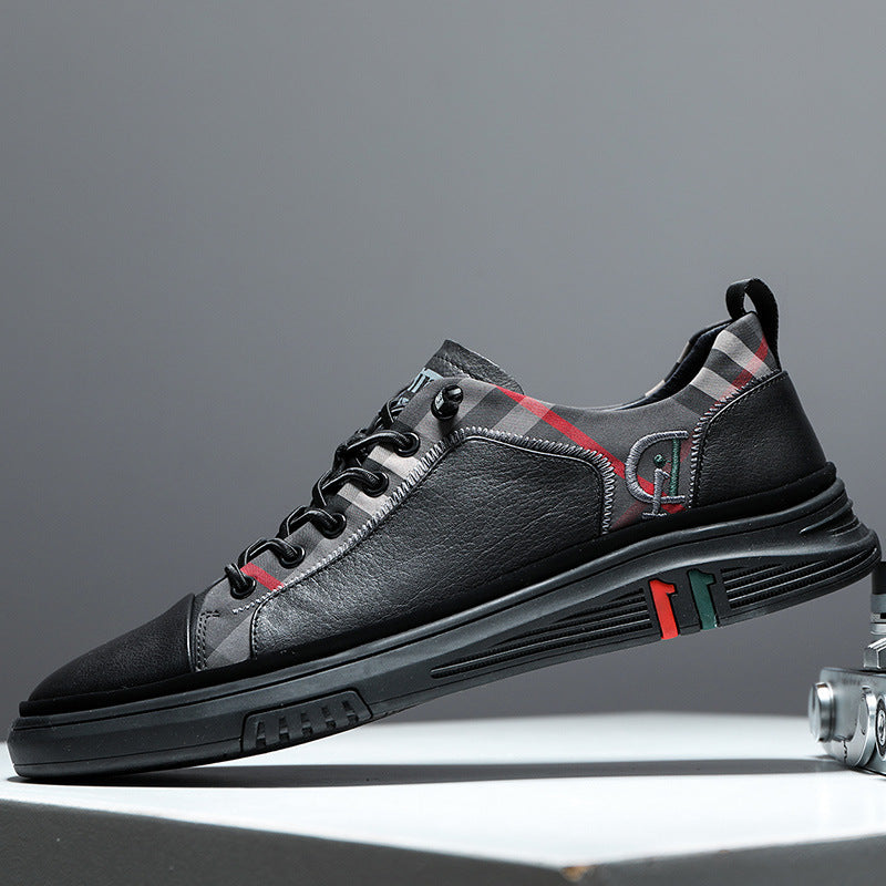 Men's casual plaid slip-on shoes