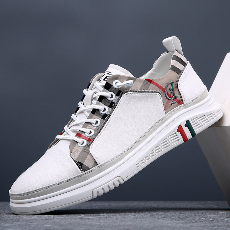 Men's casual plaid slip-on shoes