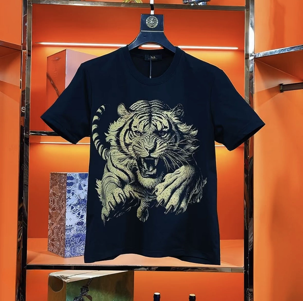 Men's Tiger Rhinestone T-shirt