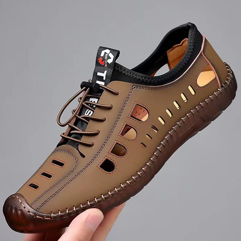 Men's Summer Hollow-Out Leather Shoes