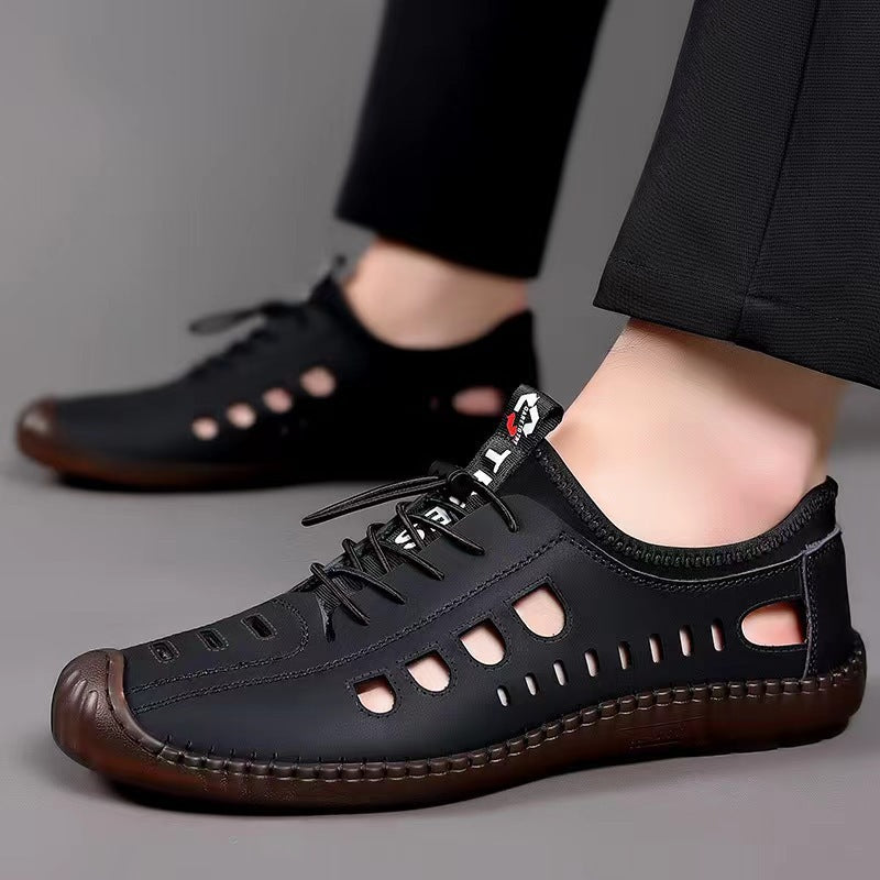 Men's Summer Hollow-Out Leather Shoes