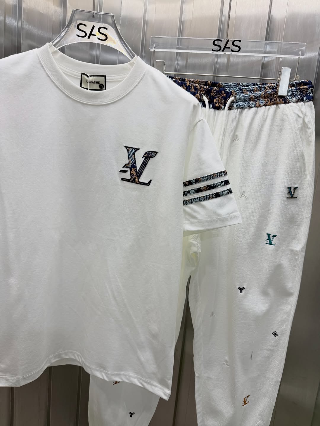 Men's Casual Printed Short-Sleeve & Pants Set