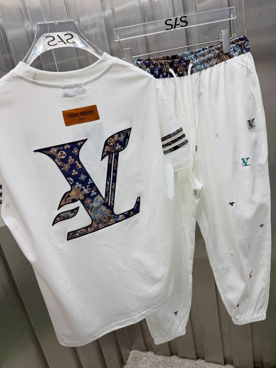 Men's Casual Printed Short-Sleeve & Pants Set
