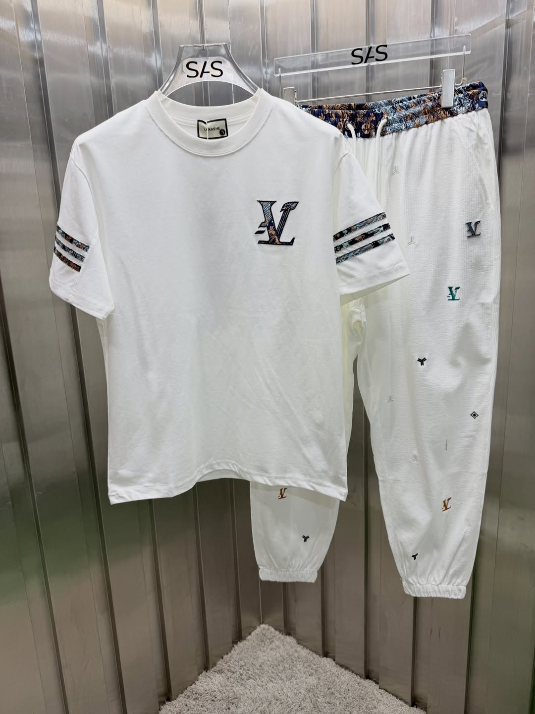 Men's Casual Printed Short-Sleeve & Pants Set