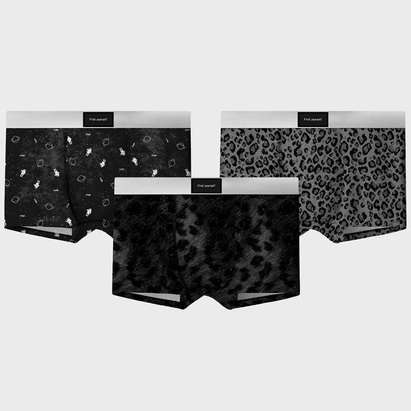 Quick-drying Breathable Leopard-print Starling Ice Silk Men's Underwear