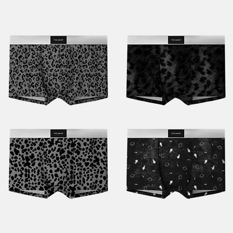 Quick-drying Breathable Leopard-print Starling Ice Silk Men's Underwear