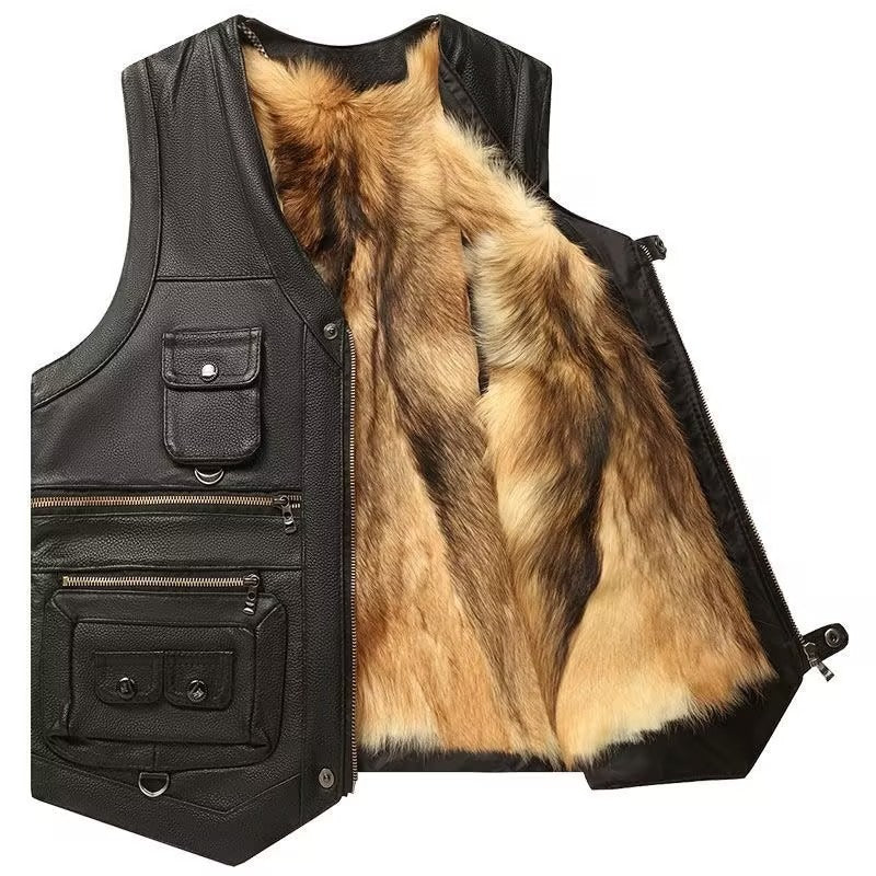 Men's removable plush-lined vest
