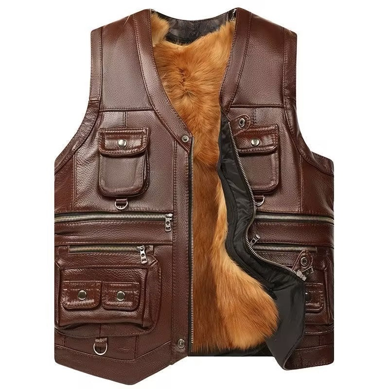 Men's removable plush-lined vest