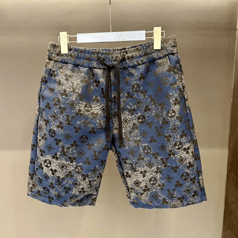 Men's Printed Short-Sleeve and Shorts Set