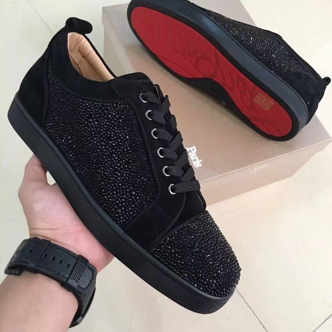 Men's Suede Rhinestone Lace-up Casual Shoes