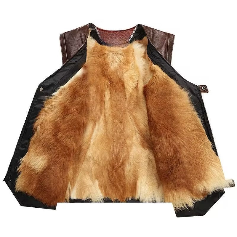 Men's removable plush-lined vest
